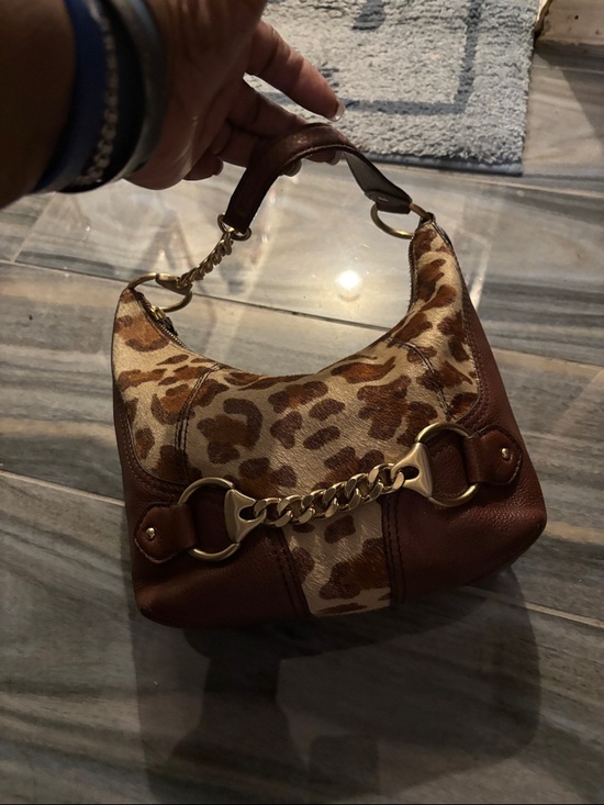 Michael Kors Handbags - QLeopard Print Shoulder Bag with Gold Chain Detail